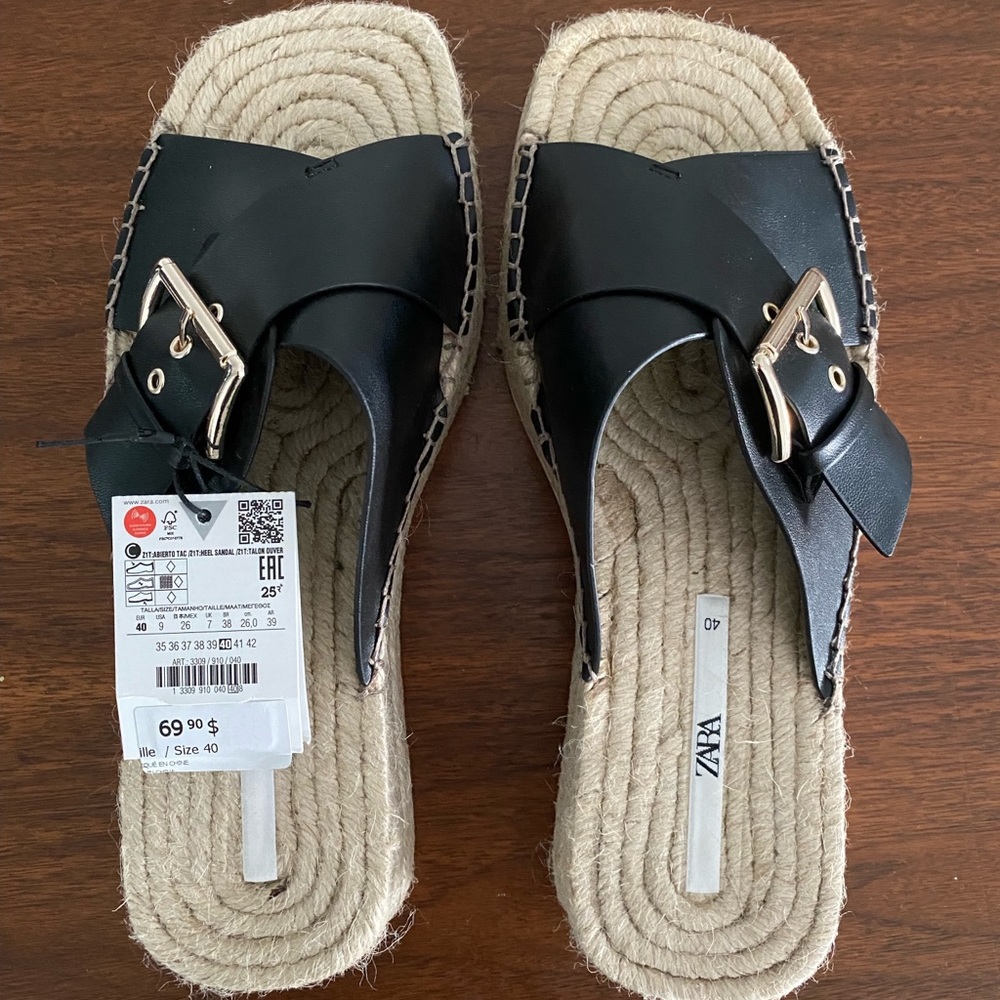 NWT Zara Espadrilles Sandals.